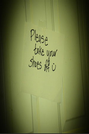 Please take your shoes off